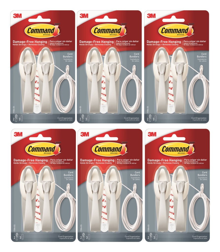 Command Cable Bundlers 2-Pack - White Cable Management Straps