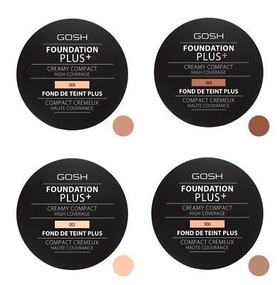 Gosh Foundation Plus Creamy Compact High Full Coverage Long Wear All Skin Type
