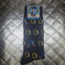 SONIC THE HEDGEHOG Crew Socks Shoe Size 6 1/2 to 12 NEW 1 Pair