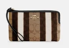 Coach Large Corner Zip Wristlet In Signature Jacquard With Stripes  C8753 Nwt