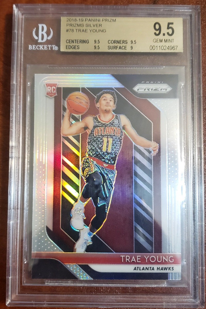 TRAE YOUNG 18-19 PANINI PRIZM SILVER PRIZM ROOKIE BECKETT GEM MINT