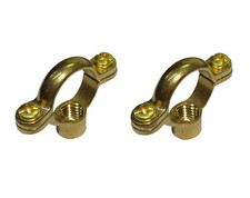 22mm Brass Munsen Ring Pipe Clips / Brackets (2 Pack)