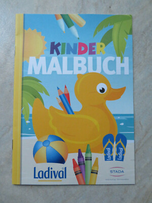 Kindermalbuch, Werbung von Ladival, ca. DinA 5, 5 Doppelseiten (10x Malvorlagen)