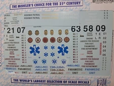 Microscale 48-510 O 1/48 or 1/43 Emergency Vehicle Police Fire EMS etc Decals