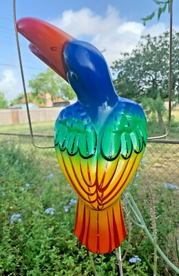 XLg Talavera Toucan Parrot Bird Animal Ceramic Mexican Pottery Hanging Patio 16