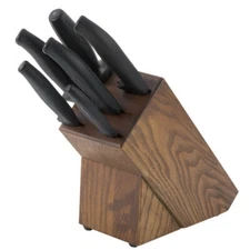 Dexter-Russell SofGrip 7-Piece Black Handle Slant Knife Block Set