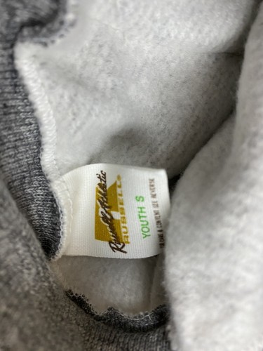 Vintage Rayon Youth Hoodie Small Russell Athletic NWOT Gray Tri-Blend 70s Gold - Picture 9 of 10