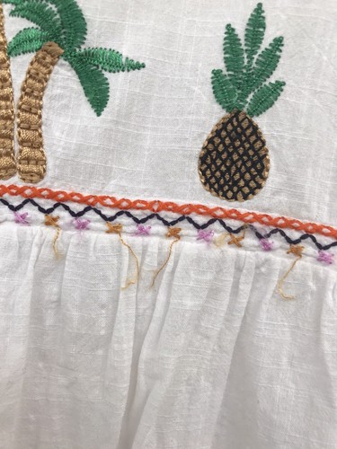 ☘️ Womens Gorman Viscose Linen Embroidered Fit Flare Knee Length Dress Size 12 - Picture 4 of 8