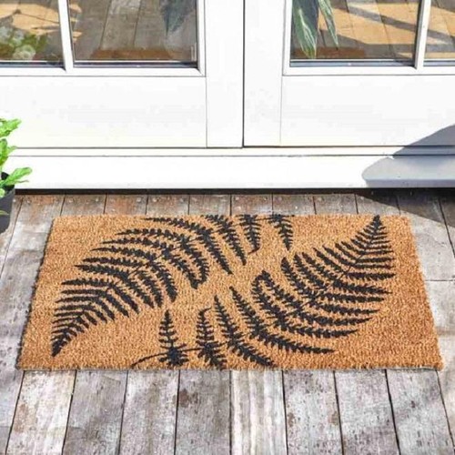 Alfombra de puerta de coco 75x45 cm ""Helechos de jardín"" diseño interior/exterior - Imagen 2 de 2