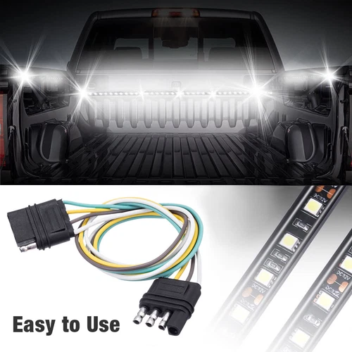 2ft 4-Pin Trailer Light Plug Wiring Harness Extension 18 AWG Flat Wire Connector - Picture 8 of 16