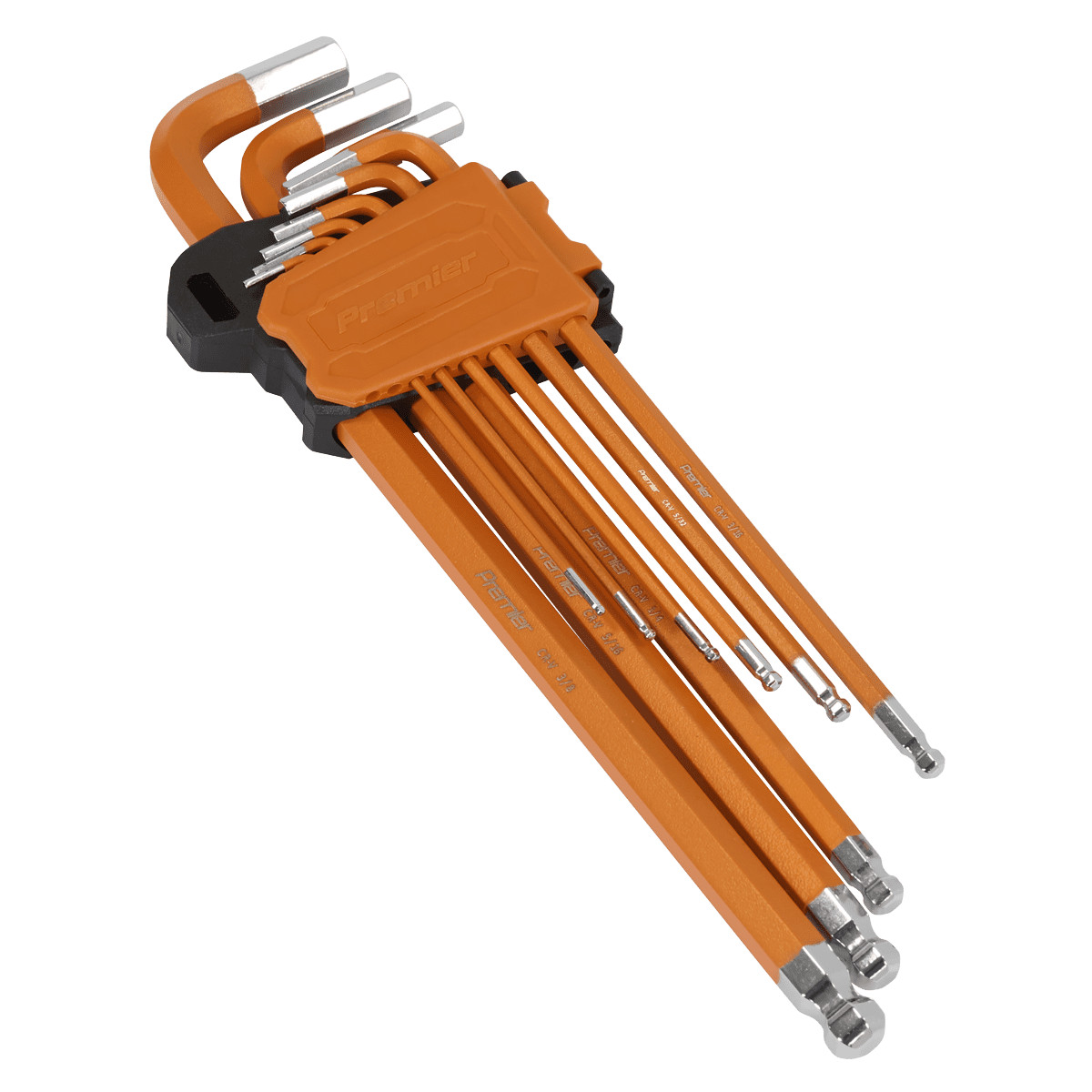 Sealey AK7175 Hex Key Set Extra-Long Ball-End 9pc - Imperial