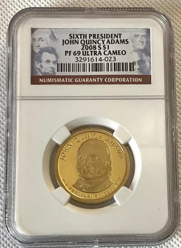 2008-S $1 PF 69 Ultra Cameo 6th President John Quincy Adams NGC