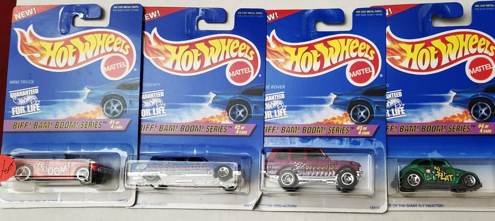 Hot Wheels juguete fundido a presión conjunto de cuatro Biff Bam! Serie Boom