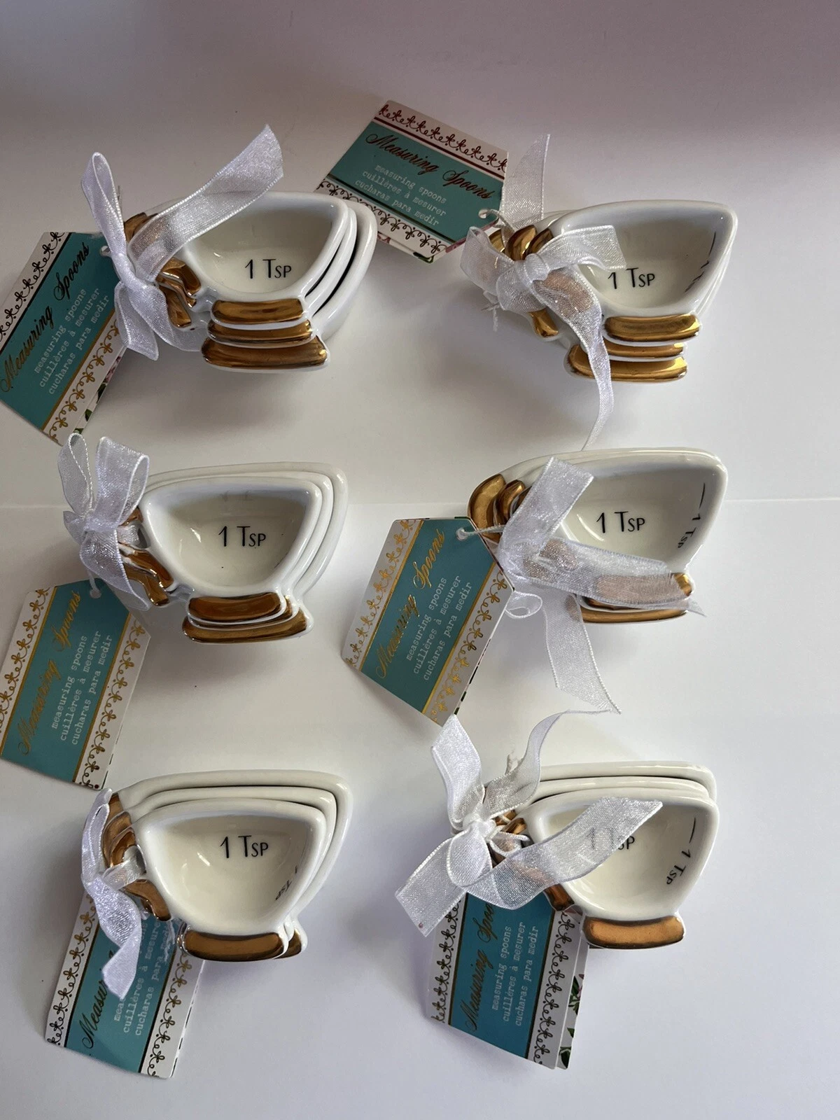 Lot Of 6 Kate Aspen Measuring Spoons Favor Gift Ceramic Gilded Wedding Party
Opens in a new window o