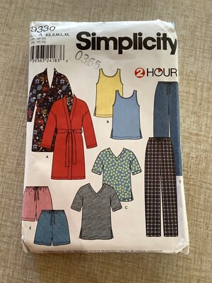 Simplicity SEWING PATTERN 9330 Misses Mens & Teens SLEEPWEAR Sizes 30-48 UNCUT