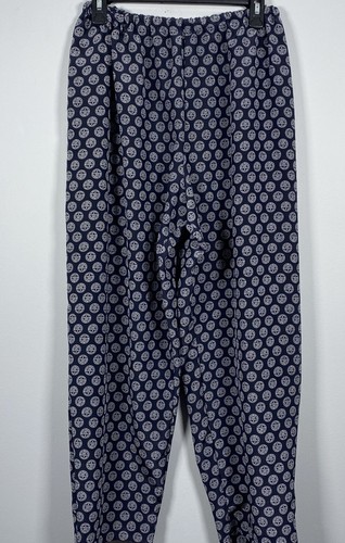 Vintage Natori II Navy Blue Womens L Pajama Pants “ 1887 5 Francs ” Coin Print