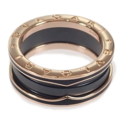 BVLGARI K18PG B-zero1 B-zero One Ring 2 Bänder US 8 mattschwarz Damen TGIS