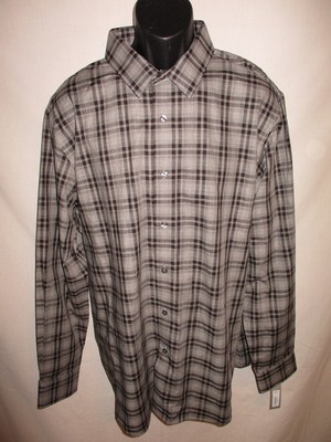 Apt. 9 100% Cotton XL Black Tie Plaid Point Shirt SR$44 NEW