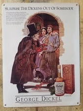 George Dickel whiskey vintage advertisement reproduction steel sign bar decor