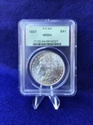 1887 MORGAN SILVER DOLLAR $1 "BLAST WHITE" *PCGS MS64 CHOICE BU* OGH OLD GREEN