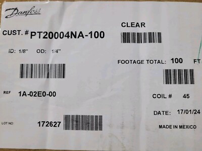PT20004NA-100 Eaton PT200 Series Industrial Hose Food and Beverage Clear 100ft