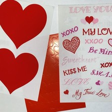 Red Heart Sticker Sheets Scrapbook Craft Stickers