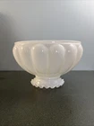 VINTAGE MILK GLASS STUDENT LAMP MELON SHADE WITH RUFFLED TOP 10in.