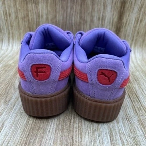 彪马 x Fenty Creeper Platform 女式 7.5 码运动鞋紫色麂皮绒红色鞋 — 第 4/4 张图片