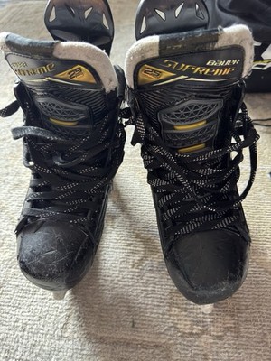 Bauer Supreme 2S Pro Junior Ice Hockey Skates Size 4.5 -  Blk/Yllw  w xtra steel