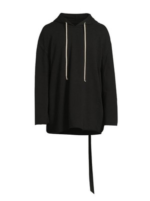 MSRP $720 DRKSHDW by Rick Owens Men's Peter Cotton Black Hoodie, Size Large