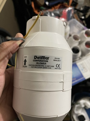 #ad #ad Detmar 754 In Line Blower 3quot; Intake 3quot; Exhaust 8quot; Length 158 CFM $25.00