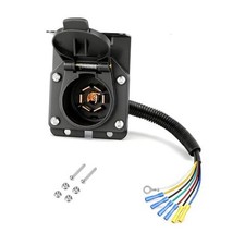 7 Way RV Trailer Light Connector Socket 7 Pin Wire Electrical Trailer 7 way