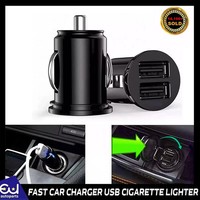 FAST CAR CHARGER 2 USB CIGARETTE LIGHTER SOCKET PORT ADAPTER FOR IPHONE SAMSUNG
