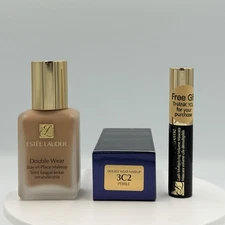ESTÉE LAUDER DOUBLE WEAR FOUNDATION 3C2 PEBBLE 30ML + MASCARA SET NIB