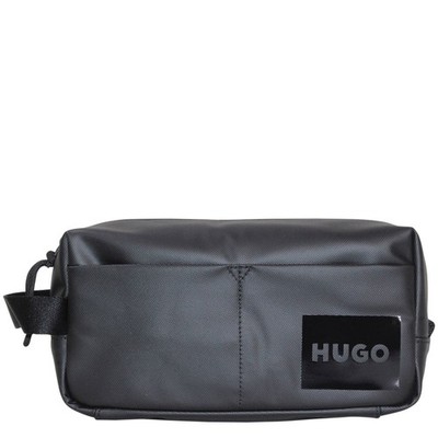 Hugo Boss Men's Bag Quantum-Washbag Black Faux-Leather Travel Case