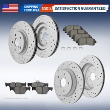 Front Rear Drilled Brake Rotors Ceramic Brake Pads for Subaru Legacy Outback WRX