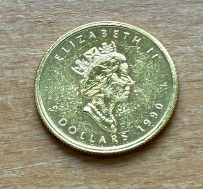 Canada 1990 Gold 1/10 oz $5 Jewelry Removed Maple Leaf | eBay