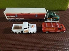 Lot 11 -ThreeDiecast Menards  Trucks for Train Layout and play-see pictures