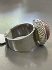 NEW! VINTAGE SAJEN Handmade Fossilized Star Coral 925 Silver Sz 6.5 adjustable — photo 7