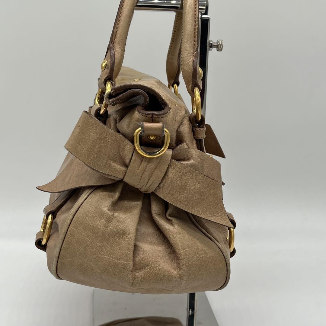 バッグ miu miu vitello lux Bag side ribbon y2k miumiu Vitello Lux bag ヴィッテロリュクス y2k - メルカリ