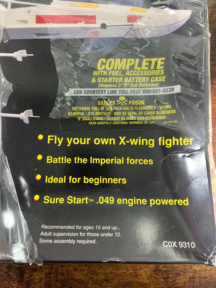 Vintage COX Star Wars X-Wing Control Line Fighter Model 9310 SEALED NEW 1997 D1 - Image 4 of 4