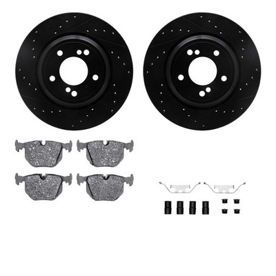 For BMW M3 01-06 Drilled & Slotted Rear Brake Kit w Performance Sport Pads