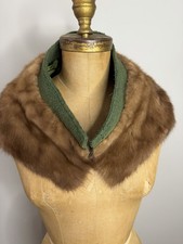 Fabulous Vintage Fur Collar Light Brown Mink Add To A Sweater Or Coat Mob Wife