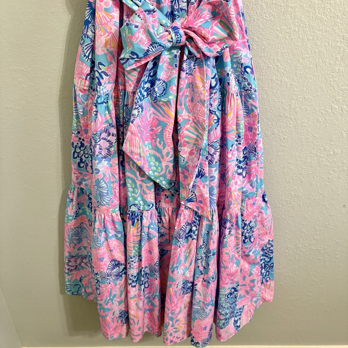 Lilly Pulitzer Edith Midi Dress NWT Size 6 Pink Blue Floral Tiered Cotton |  eBay