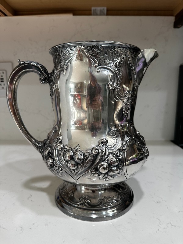 Antique Gorham Sterling Silver 6 pint pitcher, #1105