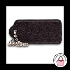 COACH HANG TAG Bag Charm Keychain Fob New York Oxblood Pebbled Leather 2.25"