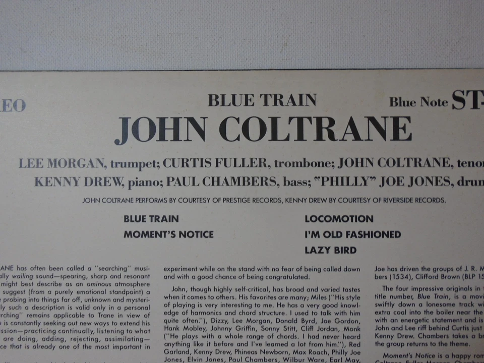 JOHN COLTRANE vinyl record Blue Train audiophile pressing Blue Note ST-46095exex - Image 4 of 4