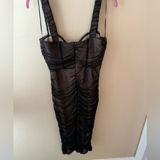 Charmed Hearts black illusion Bodycon Dress size M NWT