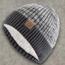 Unisex Fleece-Lined Knit Beanie | Warm Winter Hat for Men & Women