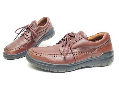 ECCO Seawalker Tie Brown Leather Casual Oxford Comfort Shoes Men's EU 42